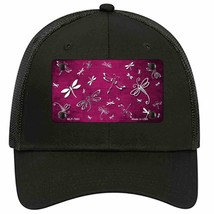 Pink White Dragonfly Oil Rubbed Novelty Black Mesh License Plate Hat - $28.99