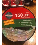 Multi-colored 150-Bulb Micro LED Lights 43 ft Indoor/ Outdoor Ships N 24h - £19.79 GBP