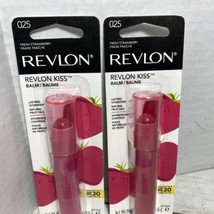 Revlon Kiss Lip Balm Lasting Hydration #025 Fresh Strawberry 2 Tubes New - £7.88 GBP
