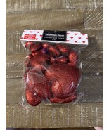 27 red glitter hearts vase filler tiered tray decor assorted sizes 1.25&quot;... - $7.80