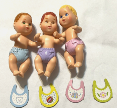 VTG Rare Baby Krissy Dolls Mattel dollhouse Barbie Doll w diapers bibs lot 3 - £27.06 GBP