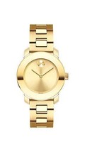 Movado Womens BOLD Iconic Metal Yellow Gold Watch with Flat Dot Sunray Dial,Gold - £559.79 GBP