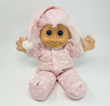 12&quot; Vintage Russ Berrie Troll Kidz Pink Pajamas Stuffed Animal Plush Toy Doll - £29.15 GBP