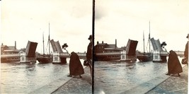 Original Amateur Stereoscopic Photograph c1900 Double Trunnion Bascule Bridge - £28.85 GBP