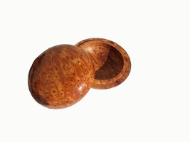 Premium Handcrafted Thuya Round Wood Box, Wooden Jewelry Box Made Of Thuya Burl, - £62.77 GBP