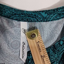 NY Collection ITU2146 Women's Green & Black Paisley 3/4 Sleeve Blouse Top Sz PXL image 3
