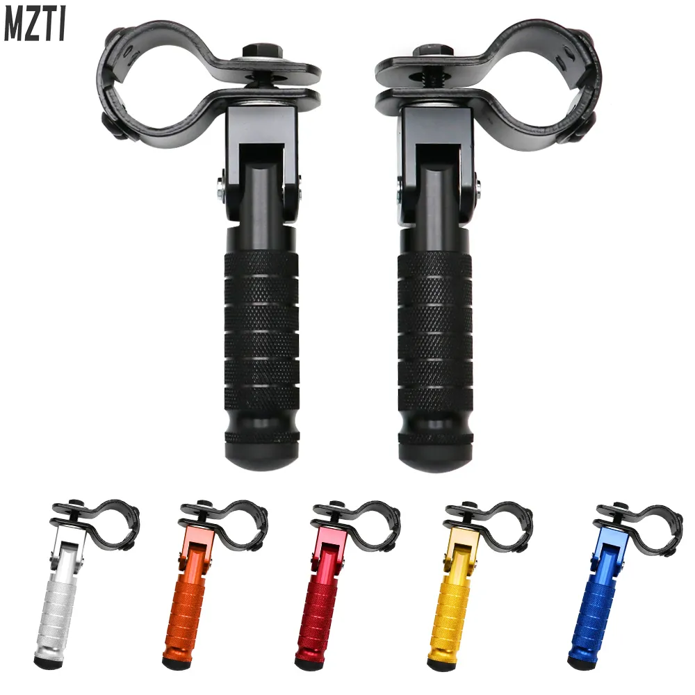 MZTI - CNC Aluminum Motorcycle Part Universal Pedals Folded Footrest Footpeg For - £28.75 GBP