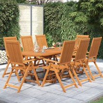  Garden Dining Set Natural Wood Tone Solid Acacia wood Large - $1,709.62 CAD