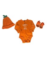 Carters Girls Daddy Is Under My Spell Halloween Bodysuit Pumpkin Hat &amp; B... - $9.89