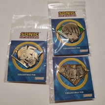 Sonic The Hedgehog Sonic Knuckles and Tails Enamel Pins Set Of 3 Badges - $33.83