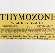Thayer&#39;s Thymozone Medicine 1894 Advertisement Victorian Medical 1 ADBN1L - $375.23 MXN