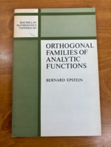 1965 Orthogonal Families of Analytic Functions by Epstein  PB 1st Ed &amp; 1... - £20.42 GBP