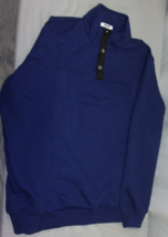 NEW DESIGNER COOFANDY 100% POLYESTER 1/4 BUTTON MOCKNECK  BLUE SWEATER M... - $22.83