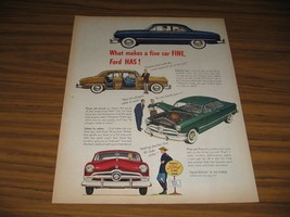 1950 Print Ad &#39;50 Ford Cars 4 Different Colors Ford in Your Future - $14.53