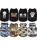 8 Pieces Dog Boy Summer Camo Sleeveless Printed Pet Shirts Size Large - €9,97 EUR
