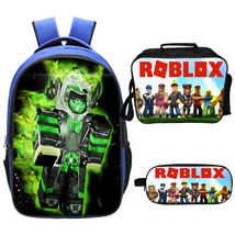 WM Roblox Backpack Lunch Box Pencil Case Outdoor School Package  - £44.09 GBP