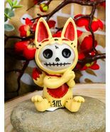 Ebros Japanese Beckoning Fox Maneki Kitsune Furry Bones Figurine 3&quot; Tall - €12,87 EUR