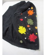 Vintage Halloween Fall Leaf button Sweater vest shirt Basic Edition womens - £21.01 GBP