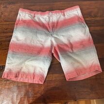 Bar III Men's Striped Chino Shorts Red Size 38 Summer Beach Casual - $13.17