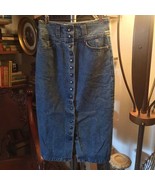 Sexy Denim 1980s Skirt French Et Vous Vintage Snaps Slit Opens Up size 3... - £31.13 GBP