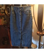 Sexy Denim 1980s Skirt French Et Vous Vintage Snaps Slit Opens Up size 3... - $54.16 CAD