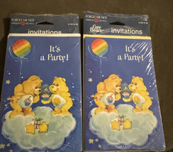 Lot of 2 Vintage 1986 Care Bears American Greetings Birthday Party Invit... - $8.71