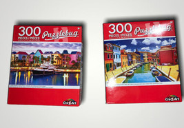 Lot Of 2 Colourful Houses And Boats, Burano Canal, Italy - Puzzle - 300 Pc - New - $9.68