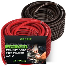GearIT 4 Gauge Wire (50ft Each - Black/Red Translucent) Copper Clad Aluminum CCA - £90.15 GBP
