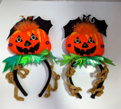 Light-Up plush Headband Bat &amp; Jack-O-Lantern set of 2 Halloween - £7.09 GBP