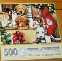 Jigsaw Puzzle 500 Pcs Christmas Puppy Dogs Collie Dalmatian Labradors Complete - $11.87