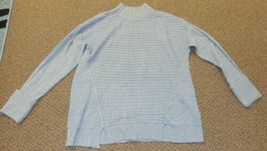 Womens Sweater Dressbarn Gray Knit Long Sleeve High Neck Top-size M - $18.81