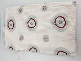 Aden + Anais Muslin Blanket Swaddle Cotton Teal Blue Red Grey Circles Me... - $15.83