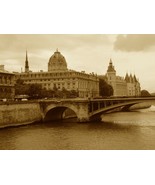 Sepia PARIS FRANCE THE RIVER SEINE Photo Picture Print 4X6 5X7 8X10&quot; 8.5... - $9.08+