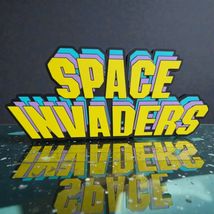 Space Invaders Logo 3D Sign Retro Arcade Video Game Collectible - $14.69