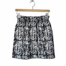 J. Crew Factory | Black &amp; Shimmery Cream Print Elastic Waist Skirt. size 00 - £15.46 GBP