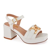 Andrea women&#39;s high heel ankle strap sandal in White - $61.00