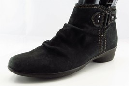 Cobb Hill Boot Sz 8 N Short Boots Almond Toe Black Leather Women - £20.11 GBP