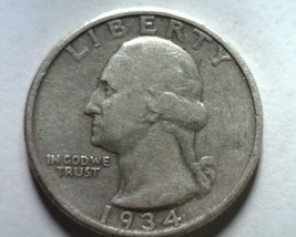 1934 Washington Quarter Very Fine / Extra Fine VF/XF Very Fine / Extremely Fine - $11.00