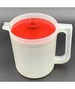 Vintage Tupperware 1575 Clear Sheer 1.5 qt 6 Cup Pitcher Red Push Button... - £8.44 GBP