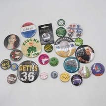Lot of 25 Vintage &amp; Modern Button Badges Pins Pinback - £19.46 GBP