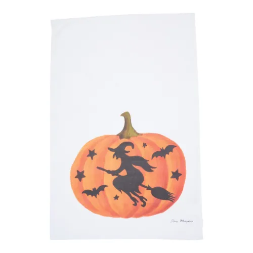 New Pumpkin Witch Halloween Printed Cotton Flour Sack Kitchen Towel 18&quot; X 27&quot; C&amp; - £22.31 GBP