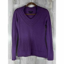 Banana Republic Factory Sweater Wool Cashmere Blend Purple Vneck Medium - $13.84