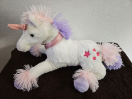 Circus Circus Unicorn Plush Stuffed Animal White Purple Pink Stars - £18.49 GBP