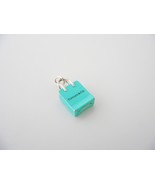 Tiffany &amp; Co Silver Blue Enamel Shopping Bag Charm Pendant Rare Gift Lov... - £291.62 GBP