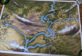 Whisper Vale Color Fantasy Land Barrier Steppes RPG Map Print Poster 44&quot;... - £47.36 GBP
