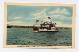 Agoming International Ferry Postcard Sault Ste Marie Ontario - £9.37 GBP