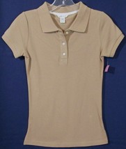 NEW Goodies U.S.A. Girl&#39;s SS Light Brown Tan Polo Shirt, Small - $4.49