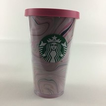 Starbucks 16oz Tumbler Cup Pink Swirl Heart Valentines Day Lid Coffee Co... - £31.42 GBP