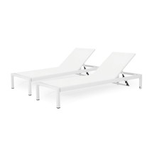 Christopher Knight Home Cynthia Outdoor Chaise Lounge (Set of 2) White. - £362.43 GBP