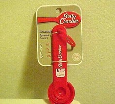 Betty Crocker Measuring Spoon Set of 4 Red Plastic New in Package - £5.53 GBP